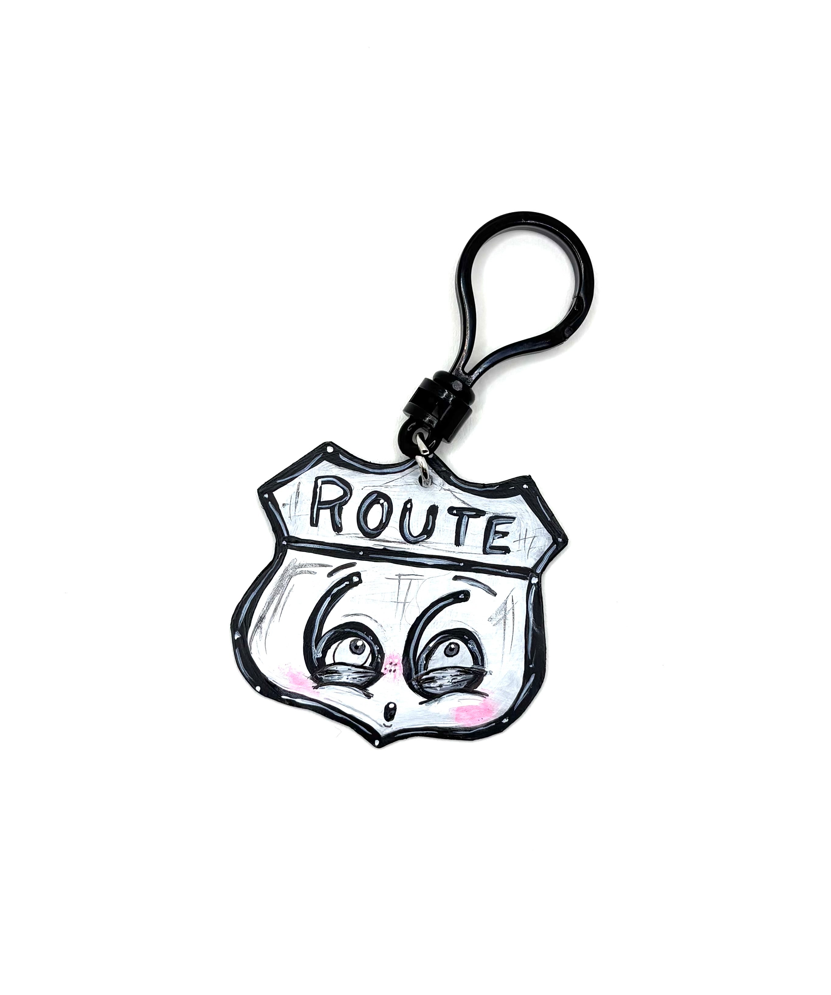 Pork Forkin’ Road Trip: We Ride or Die - Route 66 keychain by One Eyed Girl