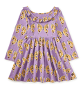 Butterflies Ruffle Collar Dress