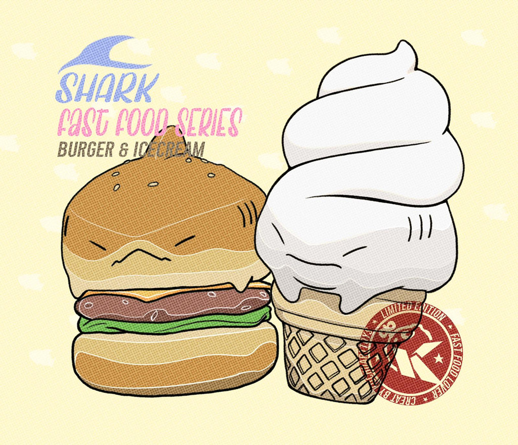 Shark Fast Food Series - Burger & Ice Cream by Pack Kuchu